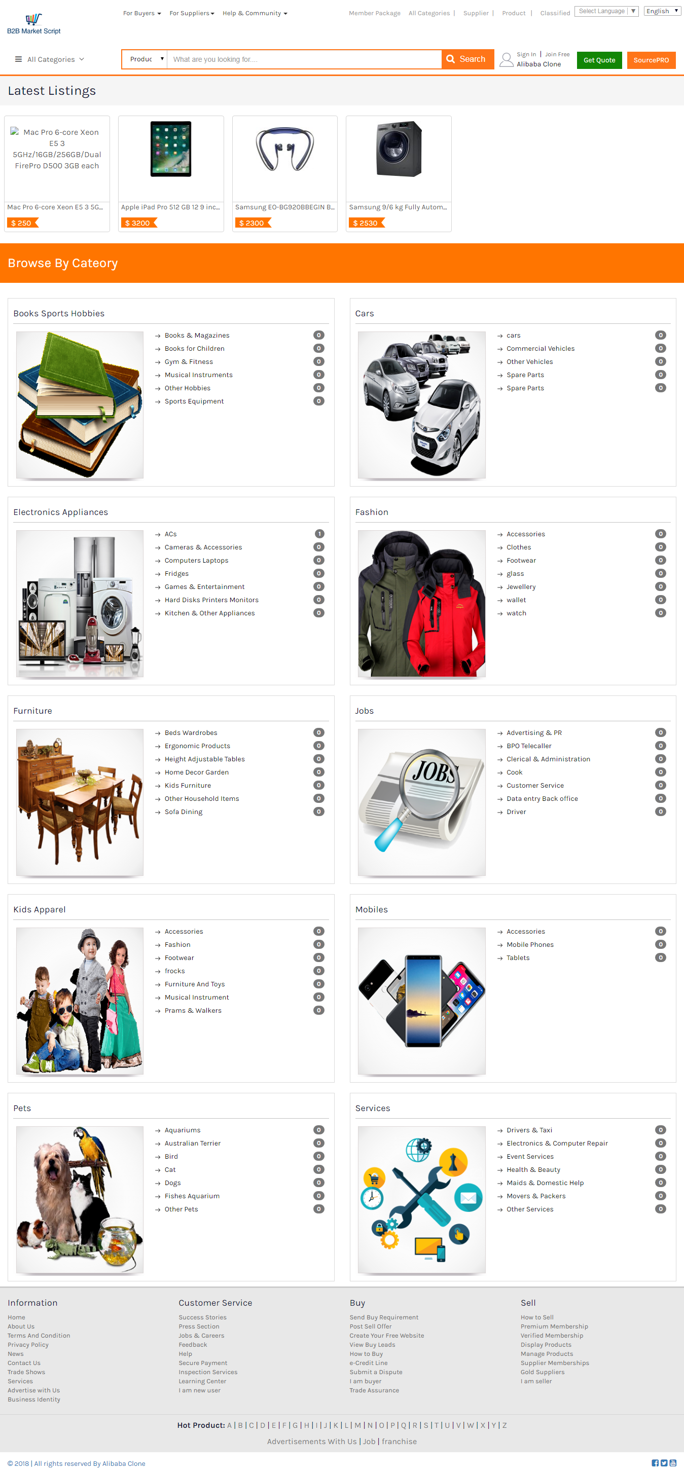 Alibaba clone screenshot